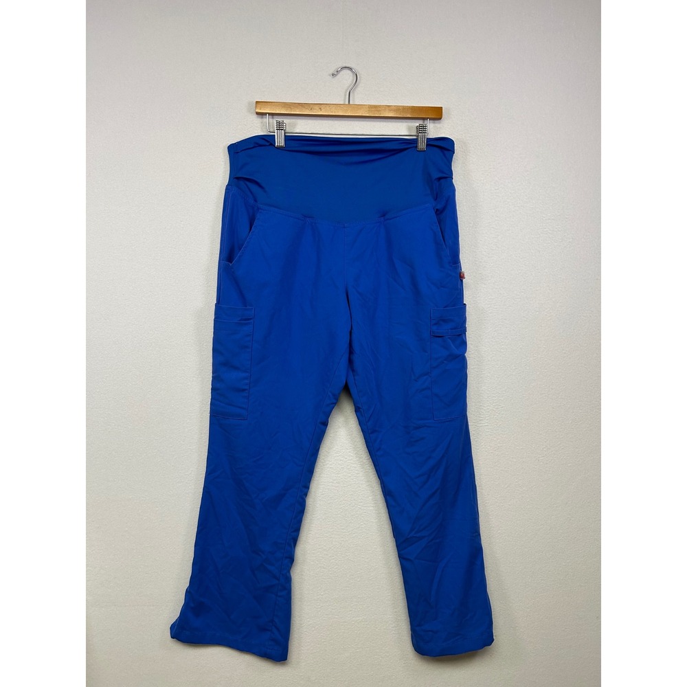 Medical Nursing Urbane Ultimate Womens Medium Royal Blue Cargo Yoga Waist Scrubs